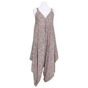 Japna Leopard Print Boho Harem Jumpsuit Draped Maxi Romper Large Gypsy Boho
